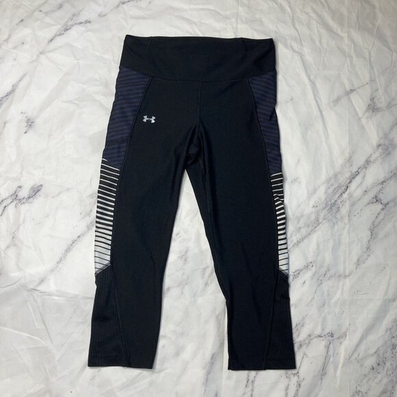 Under Armour Black Leggings Womens Size XS Cropped Athletic Workout - Picture 1 of 4